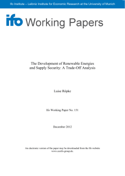 The Development of Renewable Energies and Supply Security: A
