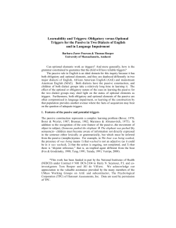 Learnability and Triggers