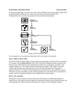 SCIENTIFIC METHOD STEPS CSc21 Fall 2014 As more proof that