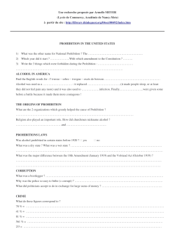 prohibition in the united states