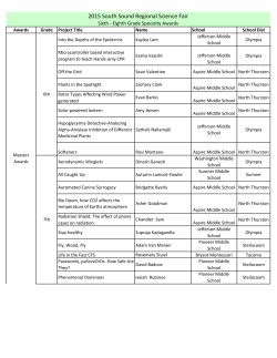 2015 South Sound Regional Science Fair