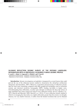 SH-WAVE REFLECTION SEISMIC SURVEY AT THE PATIGNO