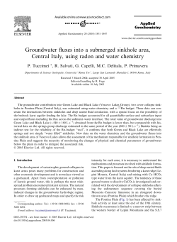 Groundwater fluxes into a submerged sinkhole area, Central Italy