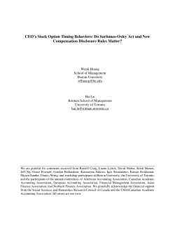 CEO`s Stock Option Timing Behaviors: Do Sarbanes