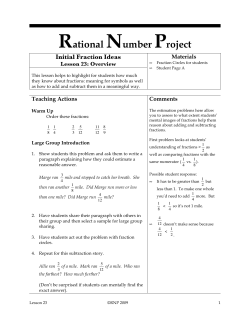 Rational Number Project