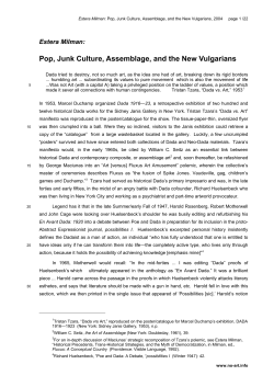 Pop, Junk Culture, Assemblage, and the New Vulgarians - NO!art-text