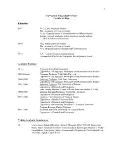 Curriculum Vitae (short version) Cacilda M. R&ecirc;go Education 1997