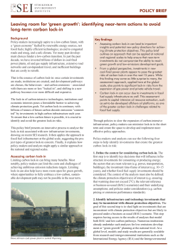 identifying near-term actions to avoid long-term carbon lock-in