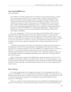 The USA PATRIOT Act - University of Denver