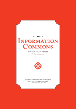 The Information Commons: A Public Policy Report