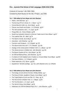 &Eacute;riu - Journal of the School of Irish Language (ISSN 0332