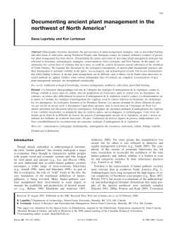 Documenting ancient plant management in the northwest