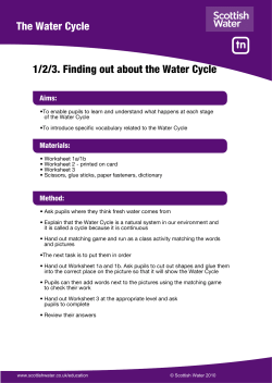 The Water Cycle 1/2/3. Finding out about the Water Cycle