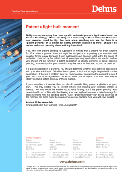 Patent a light bulb moment