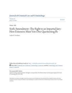 The Right to an Impartial Jury - Northwestern University School of