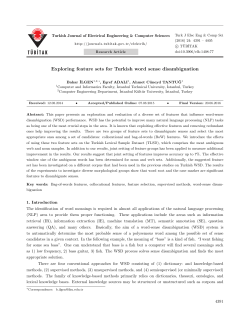 Exploring feature sets for Turkish word sense