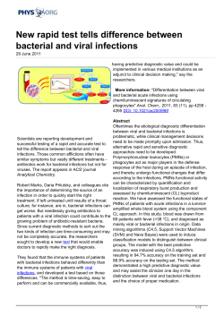 New rapid test tells difference between bacterial and viral