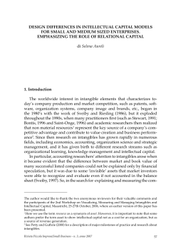 DESIgN DIffERENCES IN INTELLECTUAL CAPITAL MODELS fOR