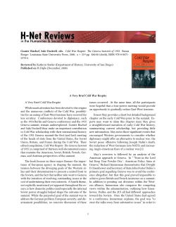 A Very Brief Cold War Respite - H-Net