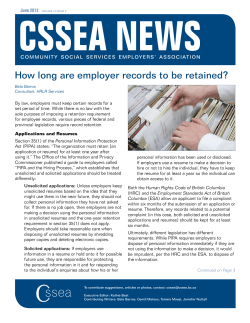 How long are employer records to be retained?
