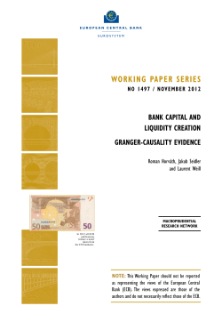Bank capital and liquidity creation: Granger - ECB
