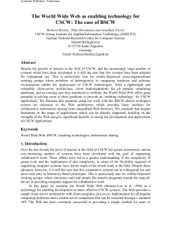 The World Wide Web as enabling technology for CSCW: The case of
