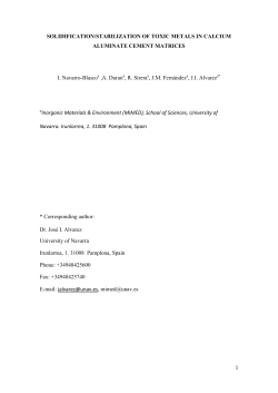 Solidification/stabilization of toxic metals in calcium aluminate