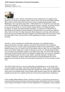 CUNY Graduation Attracts Bevy of Prominent Personalities