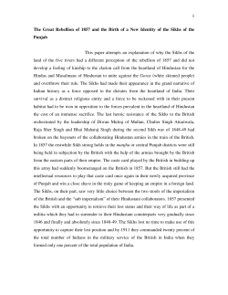 1 The Great Rebellion of 1857 and the Birth of a New Identity of the
