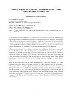 Continuity despite Critical Juncture: Dynamics in Germany`s Federal