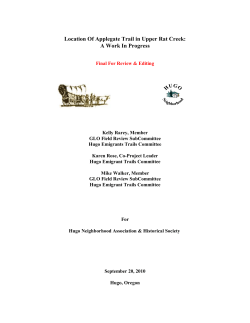 Location Of Applegate Trail in Upper Rat Creek