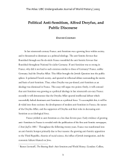 David Cooney: Political Anti-Semitism, Alfred Dreyfus, and Public