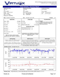 Pulse Oximetry - Summary Report