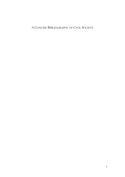 A CONCISE BIBLIOGRAPHY OF CIVIL SOCIETY