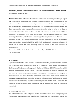 THE PUBLIC/PRIVATE DIVIDE: AN OUTDATED CONCEPT OF