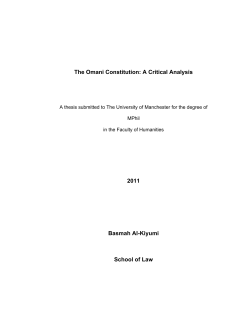 The Omani Constitution - Manchester eScholar