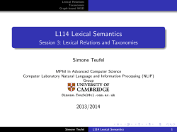 Lexical Relations and Taxonomies