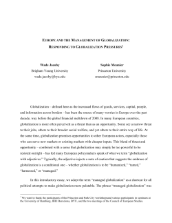 Europe and the Management of Globalization