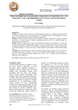the contribution of reading strategy awareness in l1 to strategy use