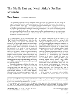 The Middle East and North Africa`s Resilient Monarchs
