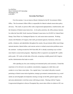 Lee McElroy Duck Unlimited ACE Internship Washington