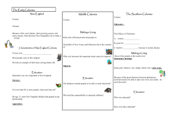 The Early Colonies Middle Colonies The Southern