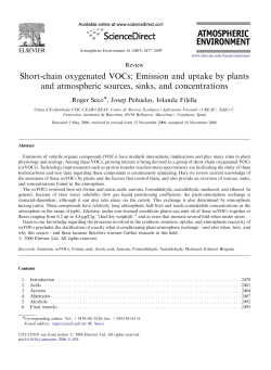 Short-chain oxygenated VOCs: Emission and uptake by plants and