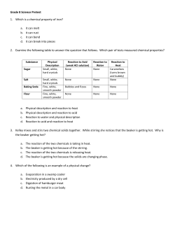 Grade 8 Science Pretest 1. Which is a chemical property of iron? a. it