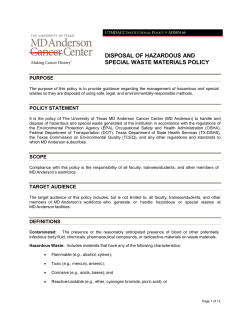 disposal of hazardous and special waste