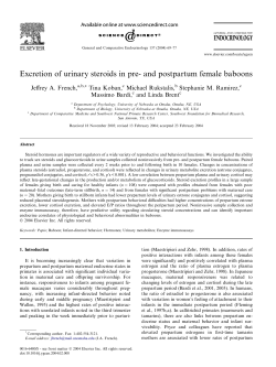 Excretion of urinary steroids in pre