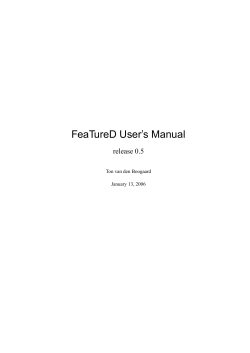 FeaTureD User`s Manual