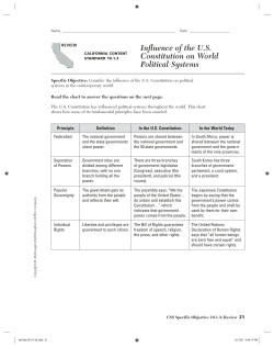 Influence of the U.S. Constitution on World Political Systems