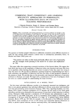 combining trait consistency and learning specificity approaches to