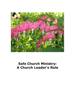 Safe Church Ministry: A Church Leader`s Role